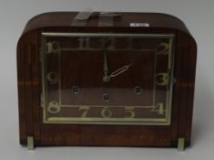 Haller Art Deco walnut chiming mantle clock