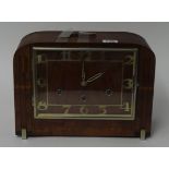 Haller Art Deco walnut chiming mantle clock