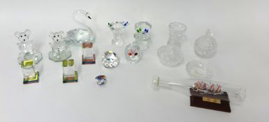 Swarovski eight various ornaments and other glass ware