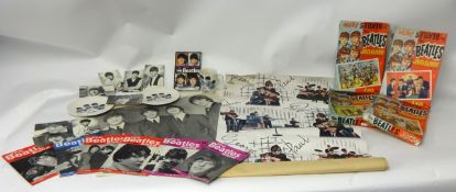Collection of 1960's Beatles items including puzzles. Posters, cards, china etc (mainly worn)