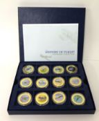 Westminster 'The History of Flight Centenary Collection', twelve gold plated coins