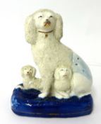 19th century Staffordshire encrusted dog group