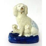 19th century Staffordshire encrusted dog group