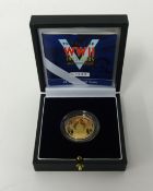 Royal Mint, The End of WW II 60th Anniversary, £2 22 ct gold coin, 15.97, cased