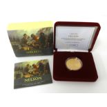 Royal Mint Horatio Nelson, 2005, £5 22ct gold coin, 39.94g, cased
