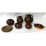 Various copper dishes, African pots and bowls