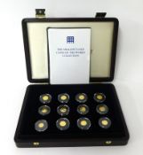 Westminster set of twelve 'Smallest Gold Coins of The World Collection' each 24ct gold approximately