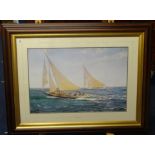 After MONTAGUE DAWSON a large marine Yachting scene, print