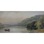 C.PEARSON Victorian watercolour 'Lake' scene signed and dated 1880, 16cm x 28cm