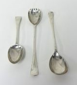 Victorian silver tablespoon by George Angell, London circa 1880 and a pair of silver salad