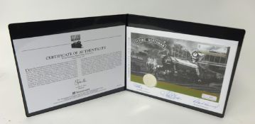 Westminster Flying Scotsman silver coin cover £5, signed