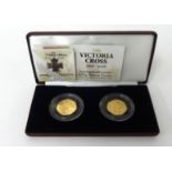 Victoria Cross 2006, 22ct gold pair 50p coins, 15.50g each, cased