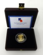 Royal British Legion gold poppy coin, 22 ct Gold £5 coin, 28g, cased