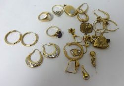 A bag of mixed mainly 9ct gold jewellery approx 30g