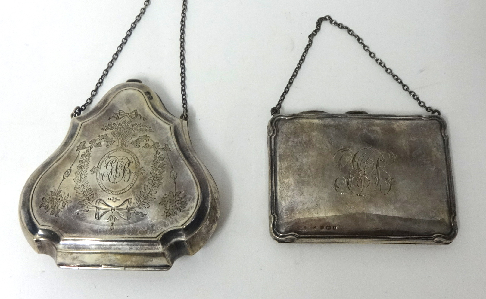 Two silver purses, approximately 8.06 oz,