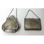 Two silver purses, approximately 8.06 oz,