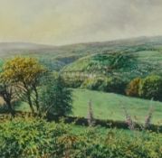KEITH BENNETT watercolour, 'View to Calstock From Bere Alston', 35cm x 34cm