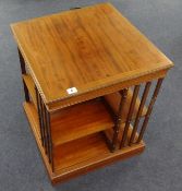Mahogany and inlaid square book stand, 60cm high (part of a revolving bookcase)