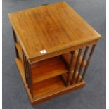 Mahogany and inlaid square book stand, 60cm high (part of a revolving bookcase)