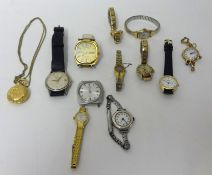 Collection of traditional Ladies and Gents watches and Ladies modern pendant watch (12)