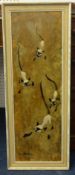 ANNE HUDSON , oil 'Cats', 74cm x 23cm