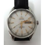 A near new Gents Omega Seamaster Co Axial, Chronometer wrist watch, 500 feet with calendar, with