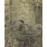 Signed engraving 'Potter, St Ives' YASMHAN TAJINA, 19cm x 15cm