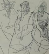 R.O.LENKIEWICZ (1941-2008) early pencil figurative sketch circa 1963  probably a working study of