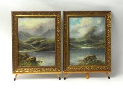 Attributed to DAVID HICKS pair 19th/early 20th century Highland Scenes oil on canvas, signed 'D.