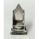 Late Victoria silver miniature Coronation throne 1901, 25.6g