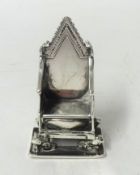 Late Victoria silver miniature Coronation throne 1901, 25.6g