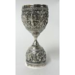 Indian white metal double ended cup, 4.07oz, 11.50cm