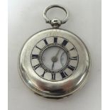 Silver half hunter pocket watch, Cole and Son, Weymouth