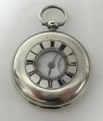 Silver half hunter pocket watch, Cole and Son, Weymouth