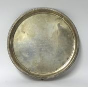 A silver waiter, 15.5cm diameter, 6.15 oz, EB for Edward Barnard & Sons Ltd, circa 1935