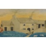 MARTIN CULLEN 2003 paper photograph, Nieve art Victorian Farmyard' signed M.E. LLOYD 1891, 18cm x