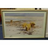 DAVID SHEPHERD Limited edition print 'Lone Wanders of The Artic' No 616/1500, signed, framed, 41cm x