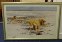 DAVID SHEPHERD Limited edition print 'Lone Wanders of The Artic' No 616/1500, signed, framed, 41cm x