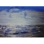 RICHARD LANNOWE HALL giclee print of original painting 'Windy Day Sailing', 24cm x 35cm