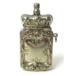 An EP silver vesta of crown design, 7cm