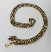 Antique 18 carat yellow gold fancy belcher style muff chain weight 53.7g