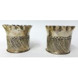 Pair of Victorian silver vases with wrythen twist detail, 9cm tall, approximately 8.93 oz