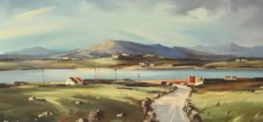 20th century oil on canvas, 'Irish Landscape' signed, possibly GEORGE McCULLOUGH (1922-2005), 39cm x