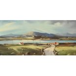 20th century oil on canvas, 'Irish Landscape' signed, possibly GEORGE McCULLOUGH (1922-2005), 39cm x