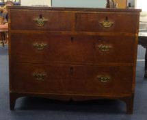 Geo III oak chest of drawers of small size, width 93cm