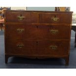 Geo III oak chest of drawers of small size, width 93cm