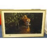 DAVID SHEPHERD Limited edition print 'Burning Bright' No 856/2000, signed, framed, 42.5cmx 73.5cm