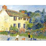 FRED YATES oil on canvas, signed 'The old Cottage, Vosbers' , 35cm x 46cm