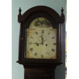 19th century longcase clock, painted dial, 30 hour, 204cm tall