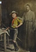 Three framed prints including two by Ernest Stafford Carlos 'The Pathfinder' Boy Scout Patrol and '